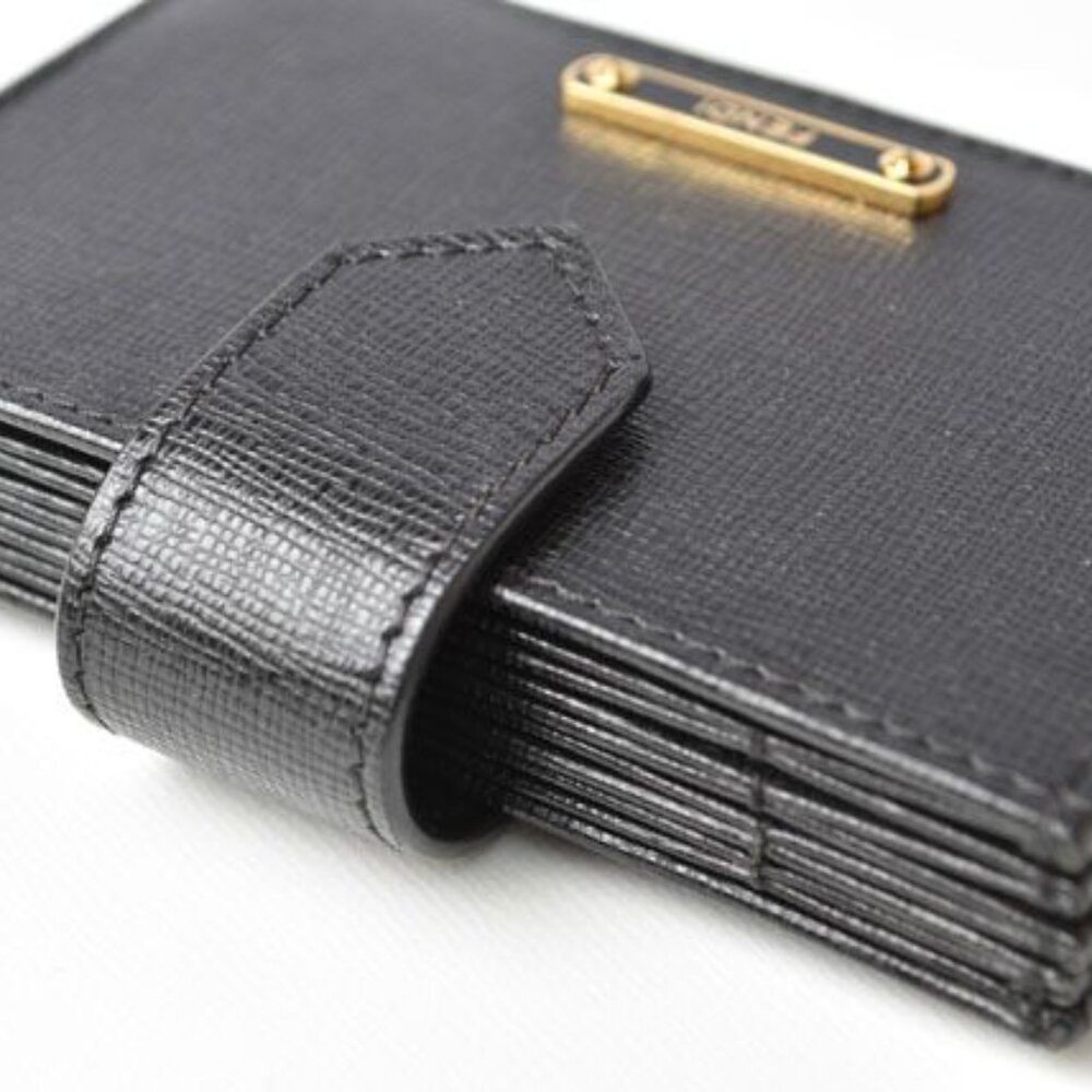 Fendi Card Case Business Holder Leather Black - Picture 7 of 9